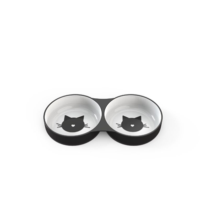 Picture of Elegant Double Ceramic Cat Bowl – 2×150ml